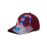 1 Of 1 Bleached / Airbrushed Hat, Dark Red