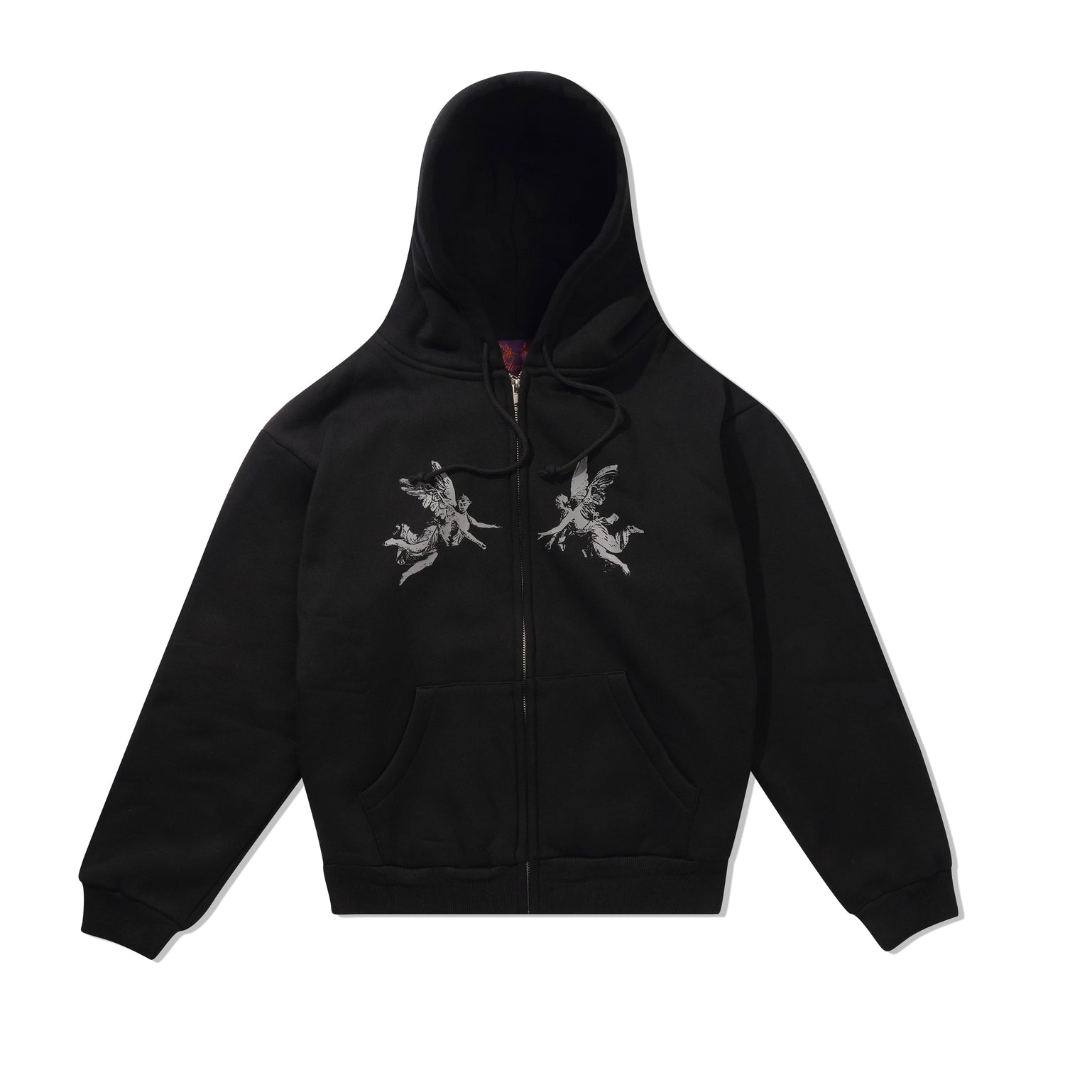 Angel Zip-Thru Pullover Hood, Black