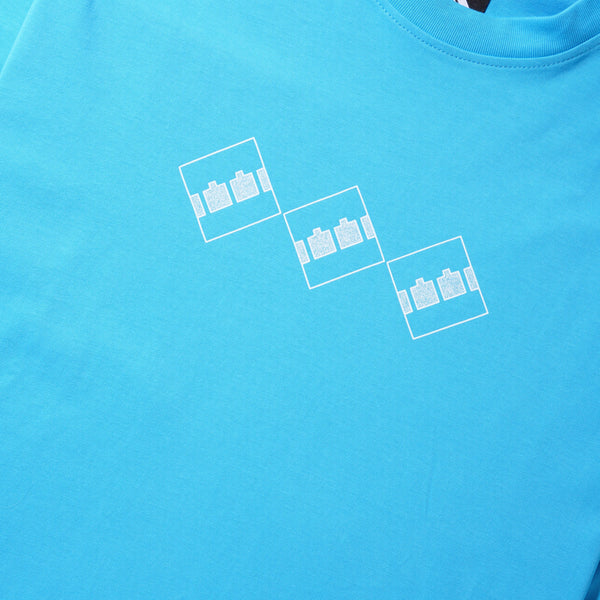 The Trilogy Tapes Block Noise 45 3 L/S Tee, Blue