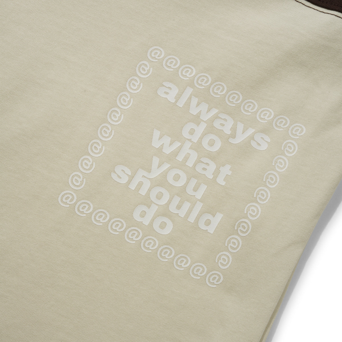 Waza Panelled Tee, Cream / Brown