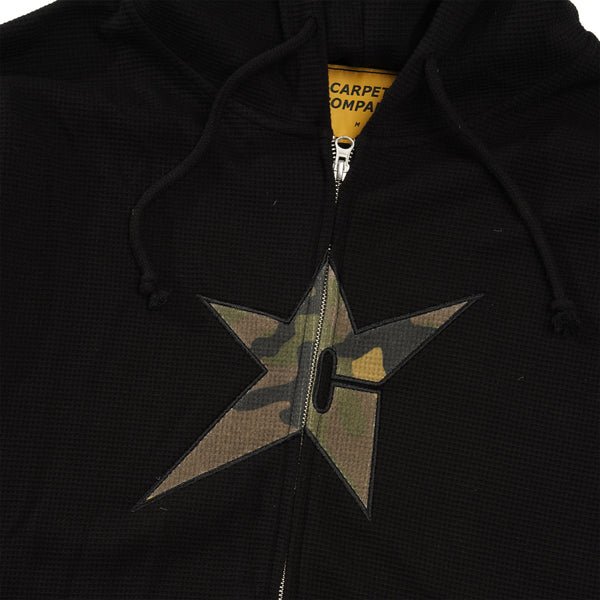 Carpet Company C-Star Thermal Zip-Thru Hood, Black