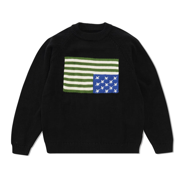 Carpet Company C-Star Flag Woven Sweater, Black