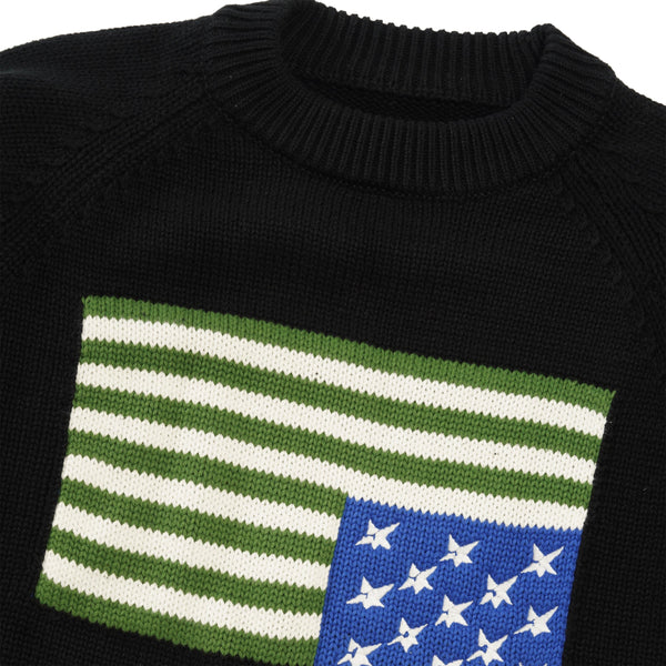 Carpet Company C-Star Flag Woven Sweater, Black