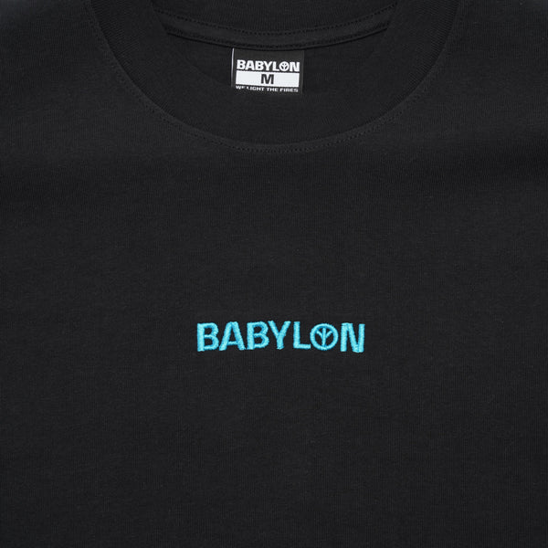 Babylon Shop Blue Logo Tee, Black