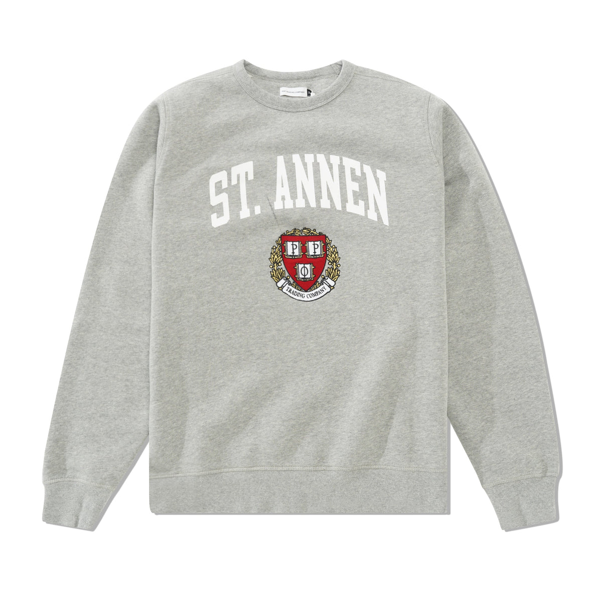 St Annen Crest Crewneck, Grey Heather