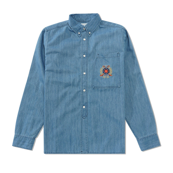 POP Trading Company Crest BD Shirt, Denim