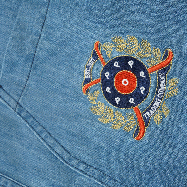 POP Trading Company Crest BD Shirt, Denim