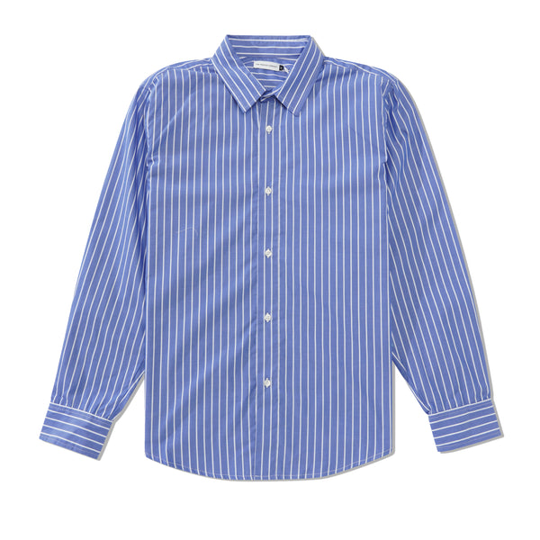 POP Trading Company Logo Striped Shirt, Blue