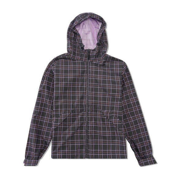 POP Trading Company Checked Vondel Jacket, Charcoal / Viola