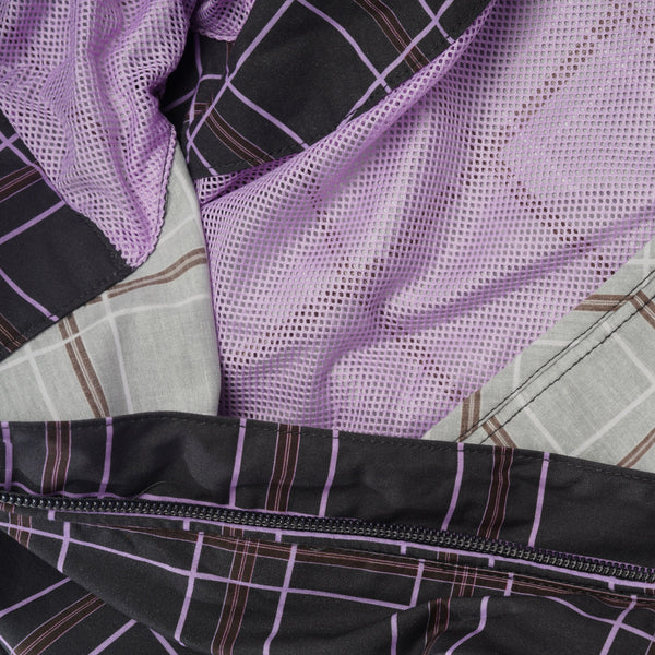 POP Trading Company Checked Vondel Jacket, Charcoal / Viola