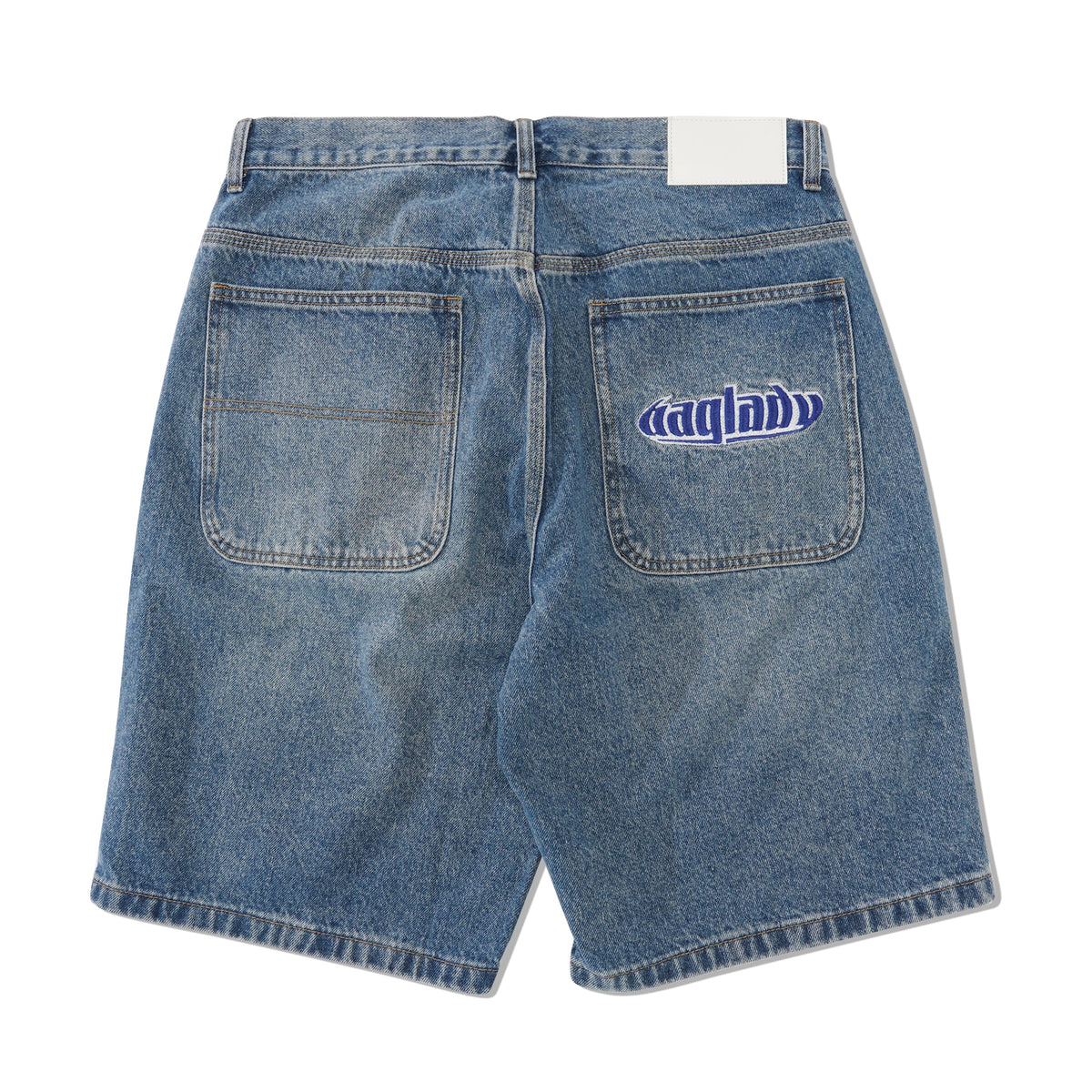 Warped Denim Shorts, Acid Wash