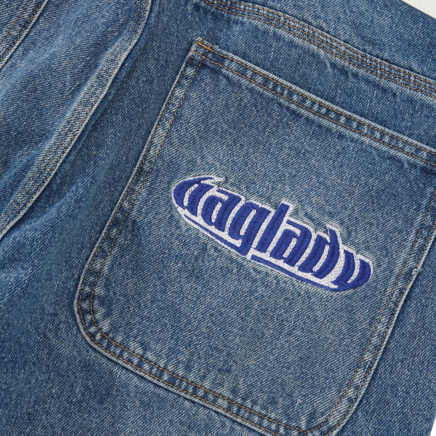 Warped Denim Shorts, Acid Wash