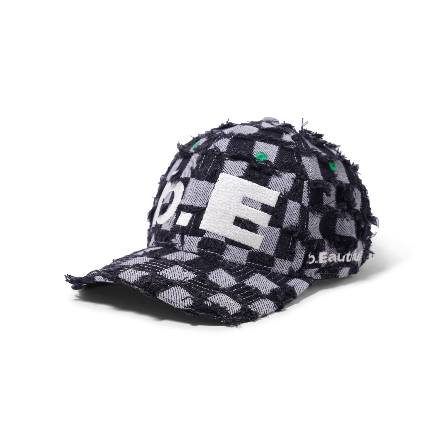 b.E Hat, Black Checker Denim