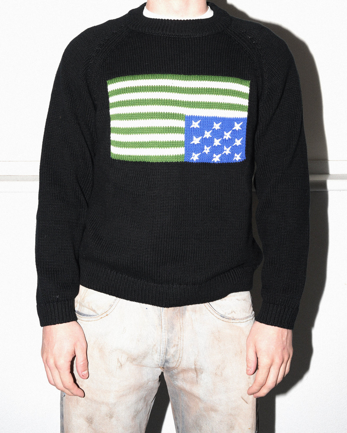 C-Star Flag Woven Sweater, Black