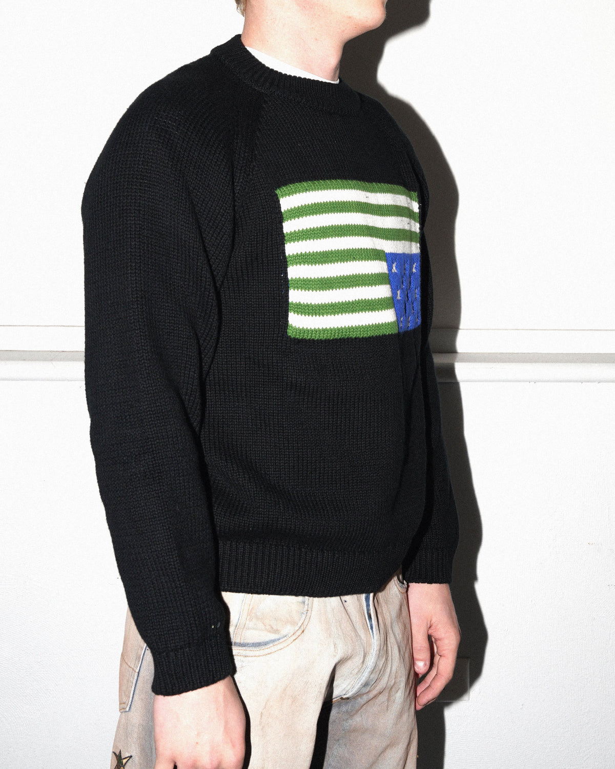 C-Star Flag Woven Sweater, Black
