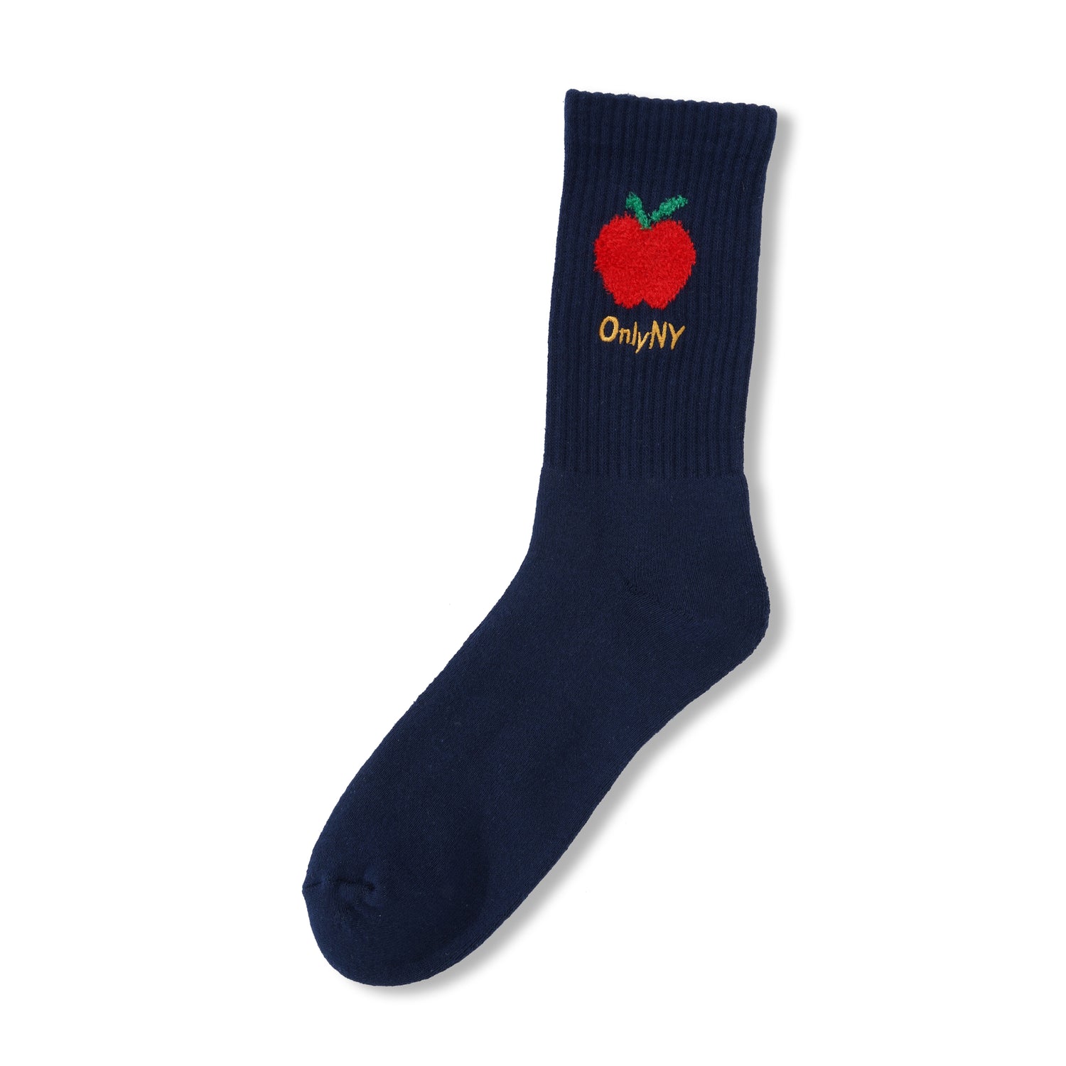 Apple Intarsia Socks, Navy