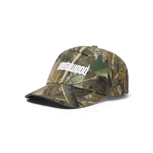 Metalwood Metal Logo 5-Panel Hat, Real Leaf Camo