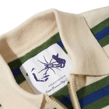 Border Polo Knit, White