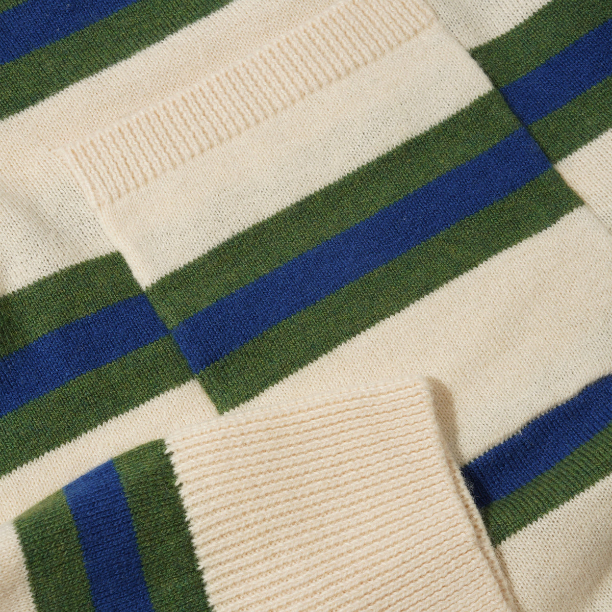 Border Polo Knit, White