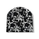 Skullstar AOP Beanie, Black / White