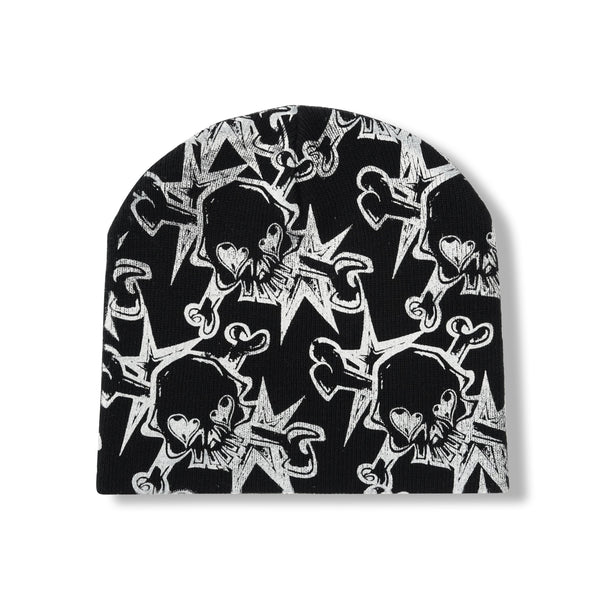 Personal Skullstar AOP Beanie, Black / White