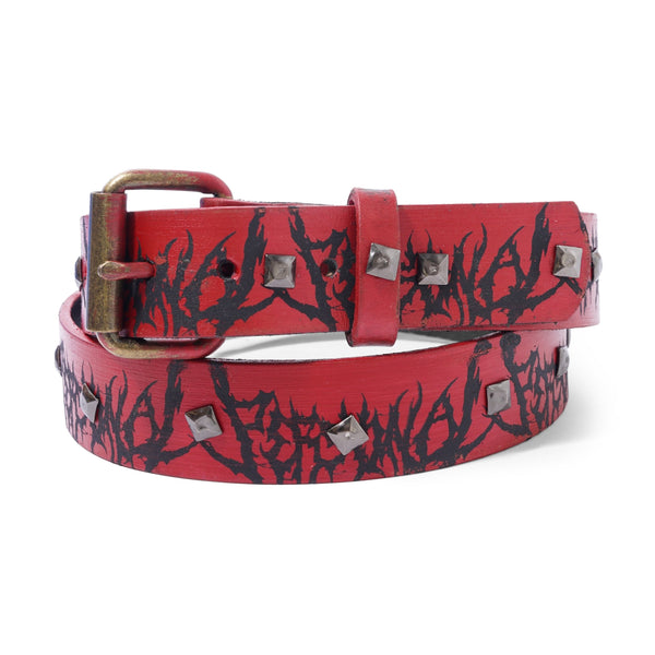 Personal Handmade Leather Belt, Red