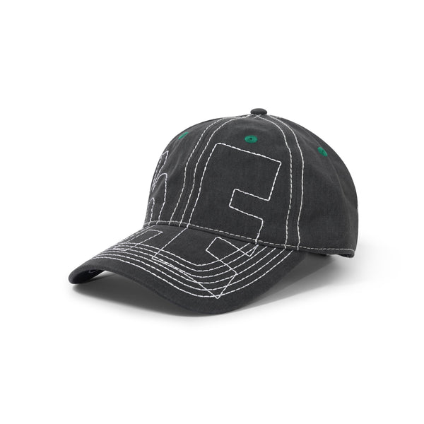 b.Eautiful Vapor 6 Panel Hat, Off-Black / White