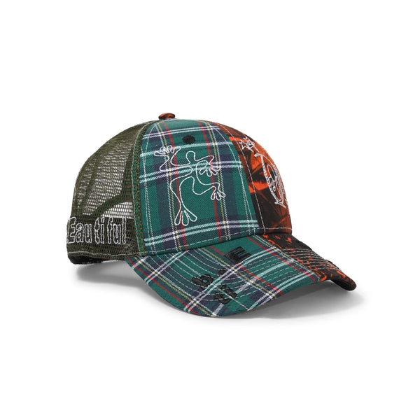b.Eautiful Biyu Hat, Fire Camo / Green Plaid