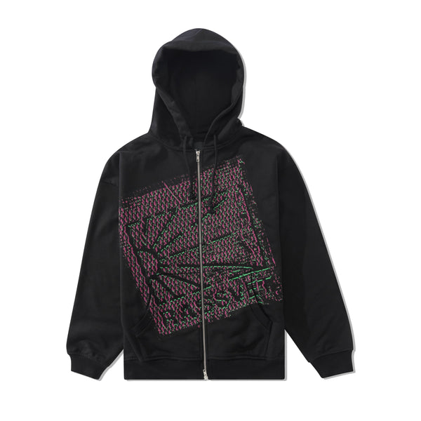 Rassvet Mesh Camo Print Zip Up Hood, Black