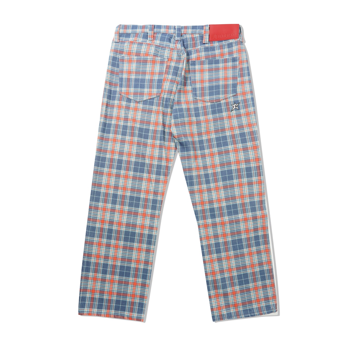 C-Star Plaid Denim Pants, Baby Blue