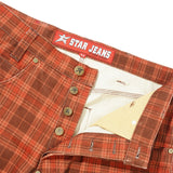 C-Star Plaid Denim Pants, Brown
