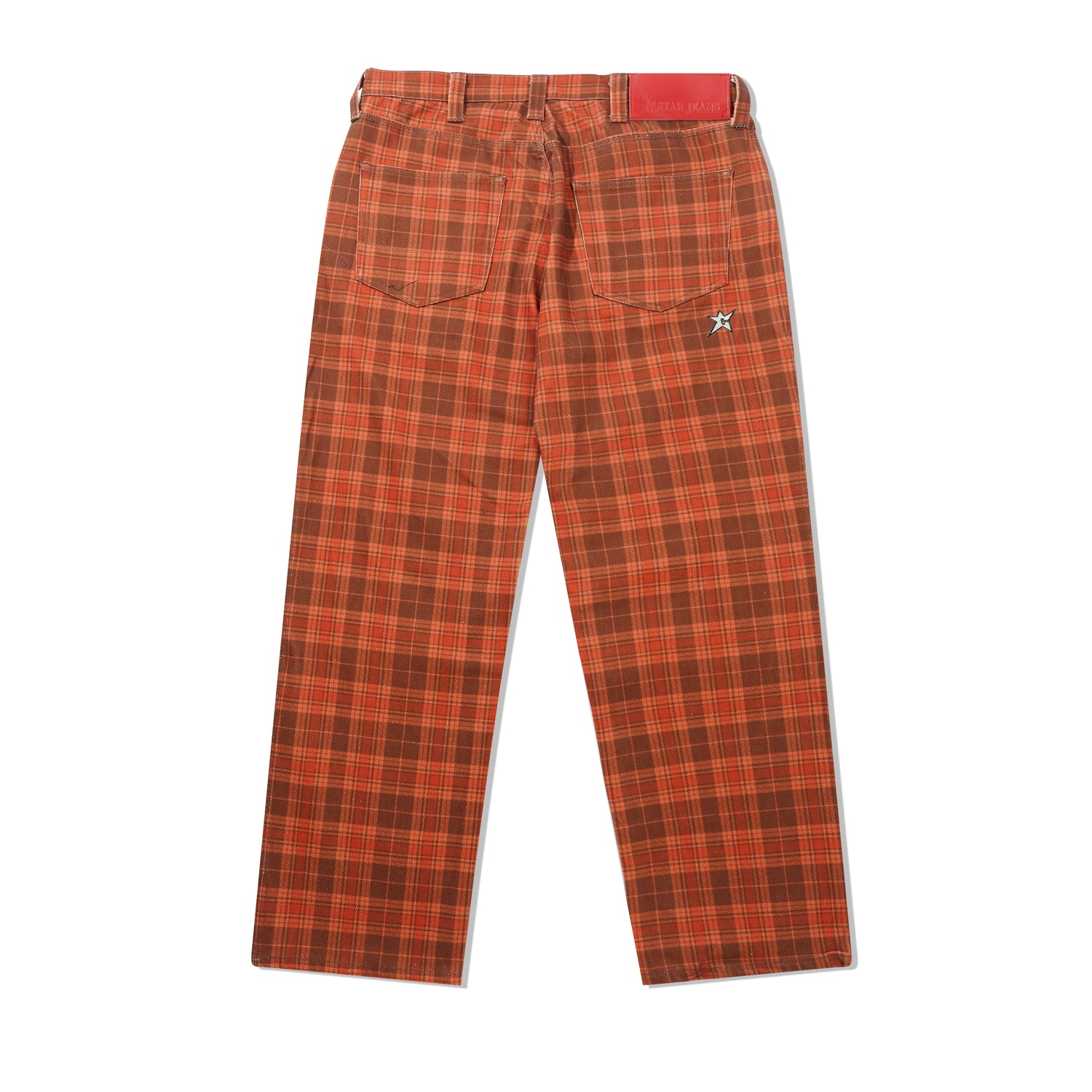 C-Star Plaid Denim Pants, Brown