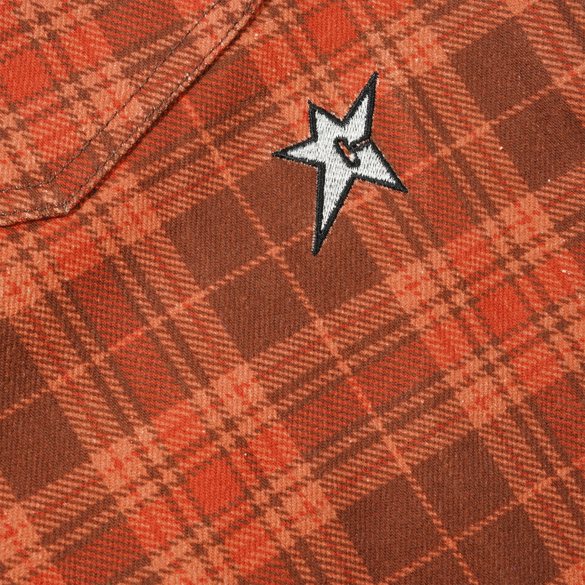 C-Star Plaid Denim Pants, Brown