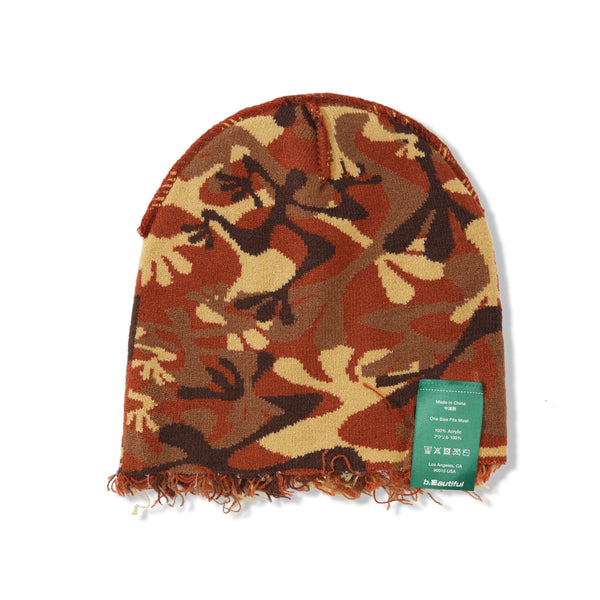 b.Eautiful b.e Camo Beanie, Sand / Brown