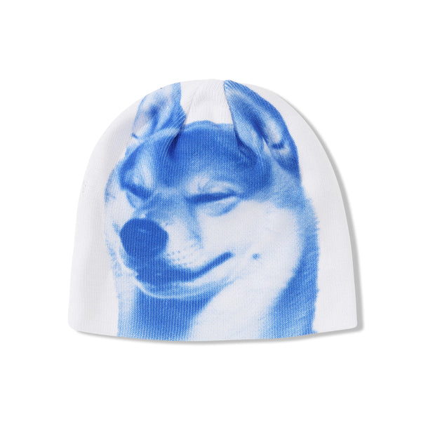 b.Eautiful Shiba Beanie, White / Blue
