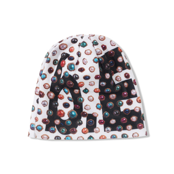 b.Eautiful Jewel Beanie, White / Black
