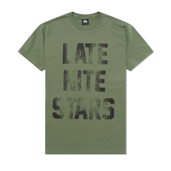 Late Nite Stars College Letter Tee, Army