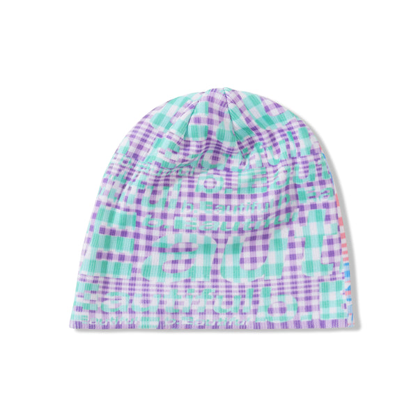 b.Eautiful Mix Checker Beanie, Purple / Blue