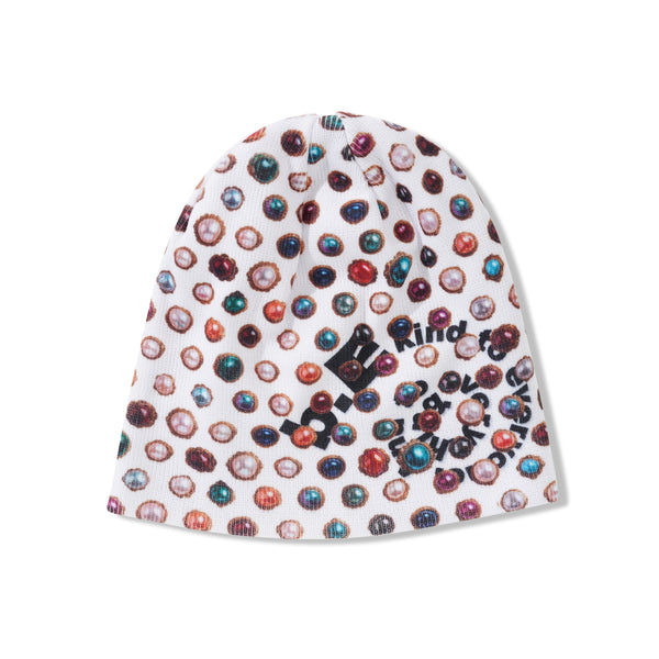 b.Eautiful Jewel Beanie, White / Black