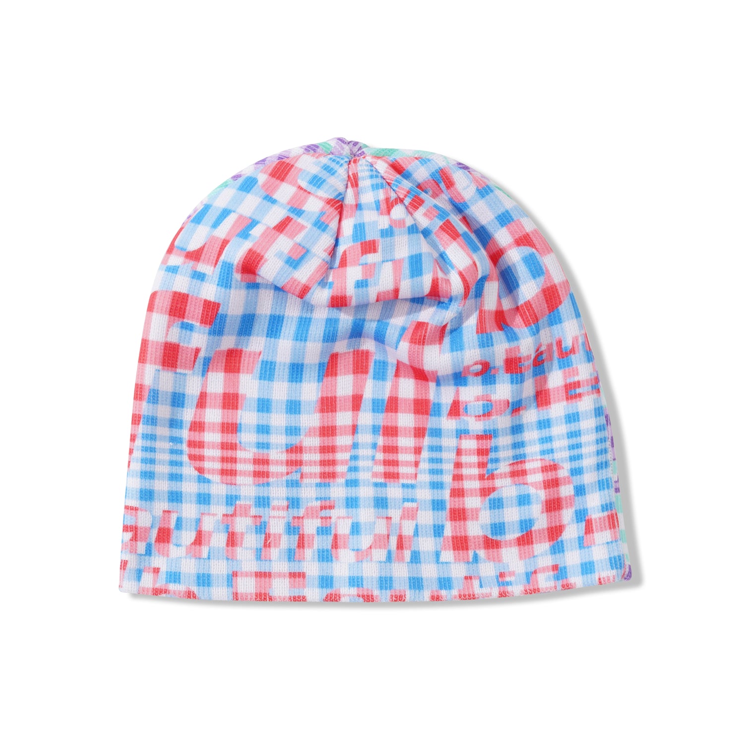 Mix Checker Beanie, Purple / Blue