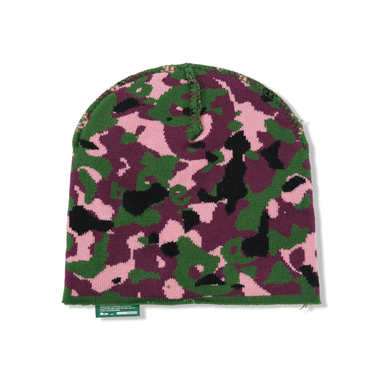 b.e Camo Beanie, Purple / Green