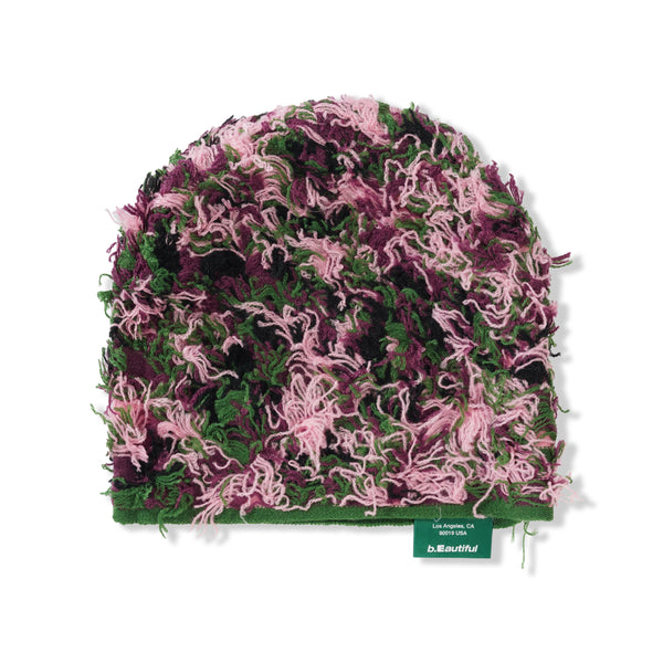 b.Eautiful b.e Camo Beanie, Purple / Green
