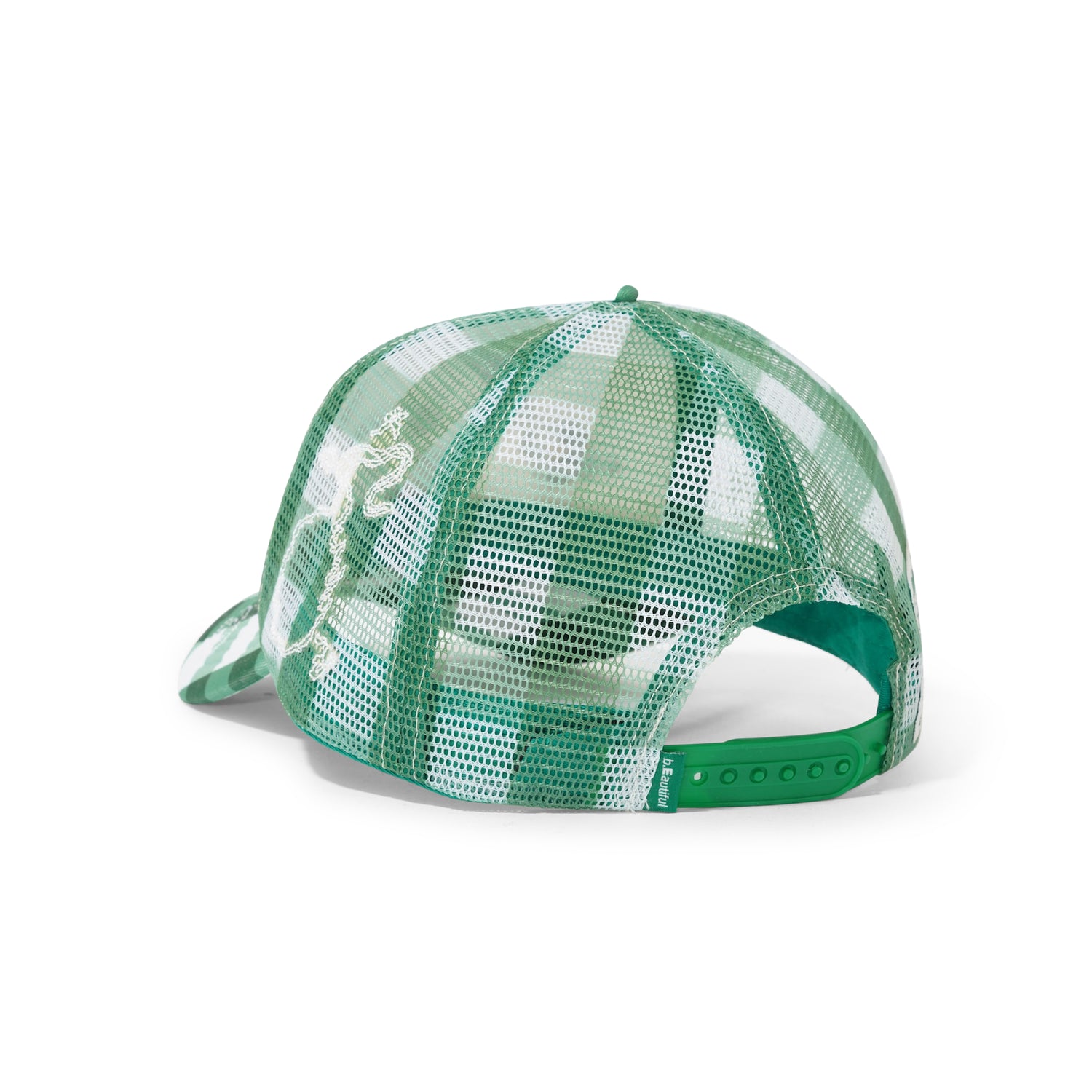 b.i Foam Trucker Hat, Green Checker