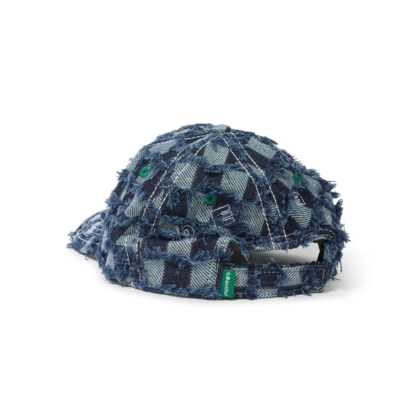 b.Eautiful Vapor 6 Panel Hat, Navy Checker Denim