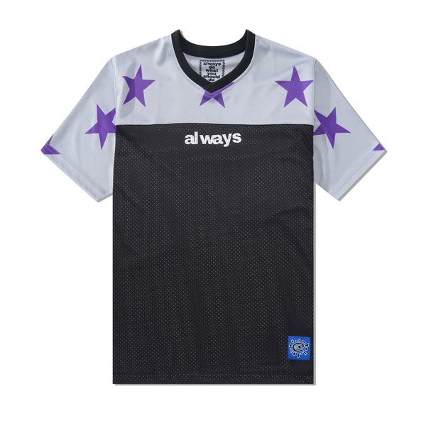 Always Do What You Should Do Micro Mesh Star Football Jersey, Grey / Purple