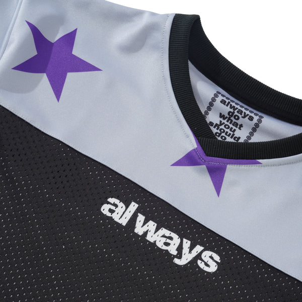 Always Do What You Should Do Micro Mesh Star Football Jersey, Grey / Purple