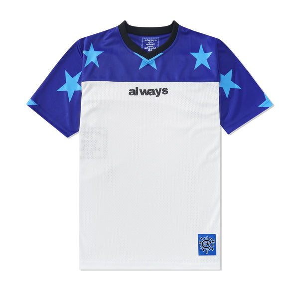 Always Do What You Should Do Micro Mesh Star Football Jersey, Blue / Navy