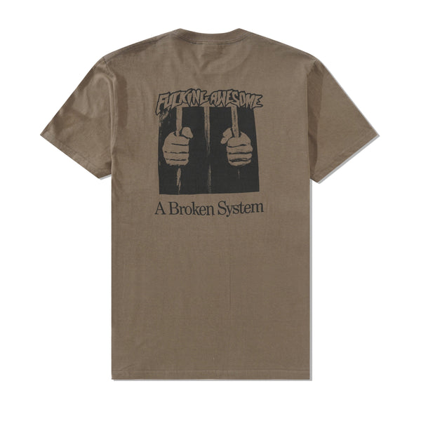 Fucking Awesome A Broken System Tee, Olive