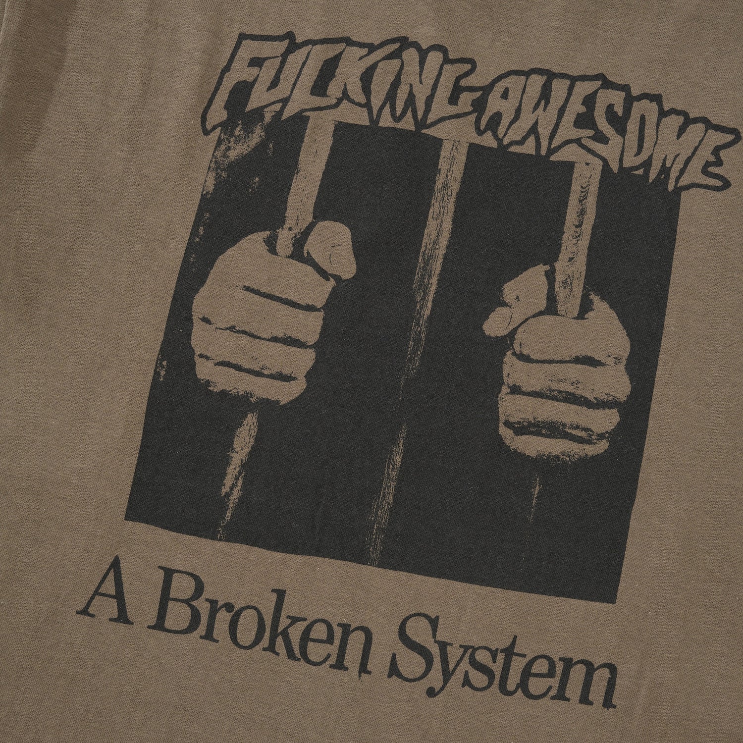 A Broken System Tee, Olive