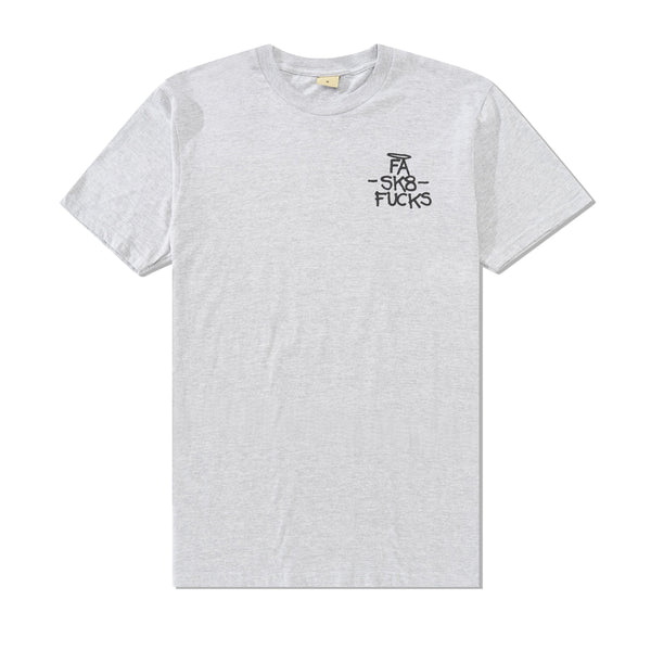 Fucking Awesome SK8 Fucks Tee, Grey Heather